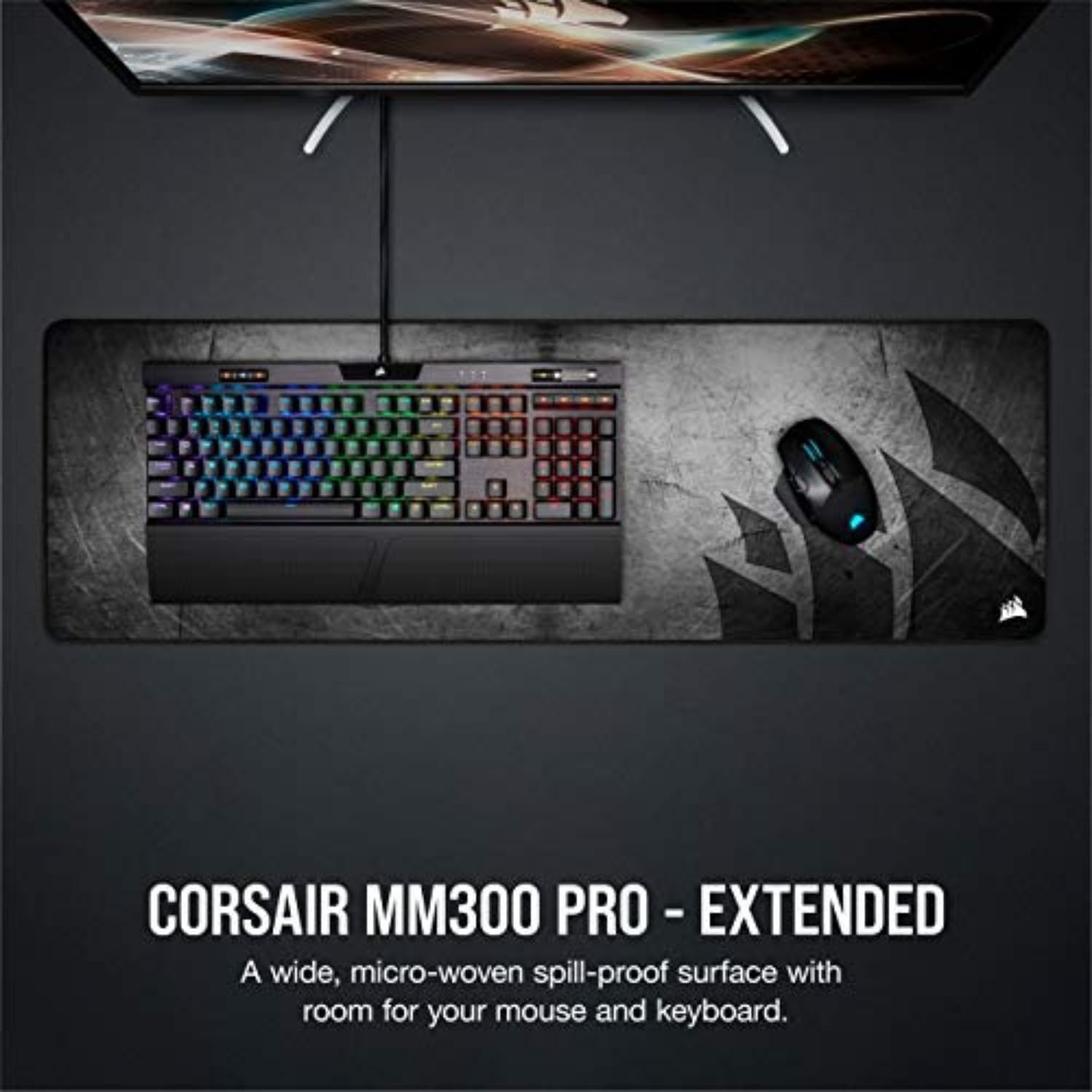 Corsair MM300 PRO Extended Cloth Gaming Mouse Pad (36.6" x 11.8")
