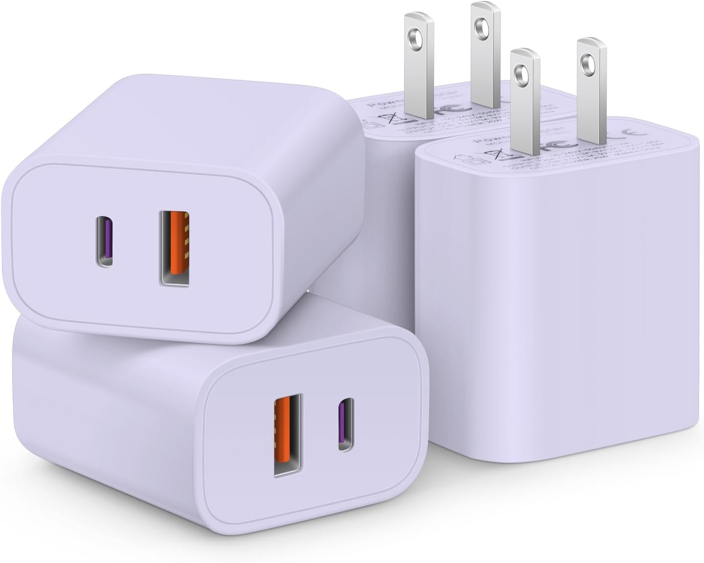 [4 Pack] USB C Charger Block Fast Charging Multiport Adpater [PD 20W USB-C & QC 3.0 USB-A Port] for iPhone 17/16/15/14/13/12/11/X/8 $9.99