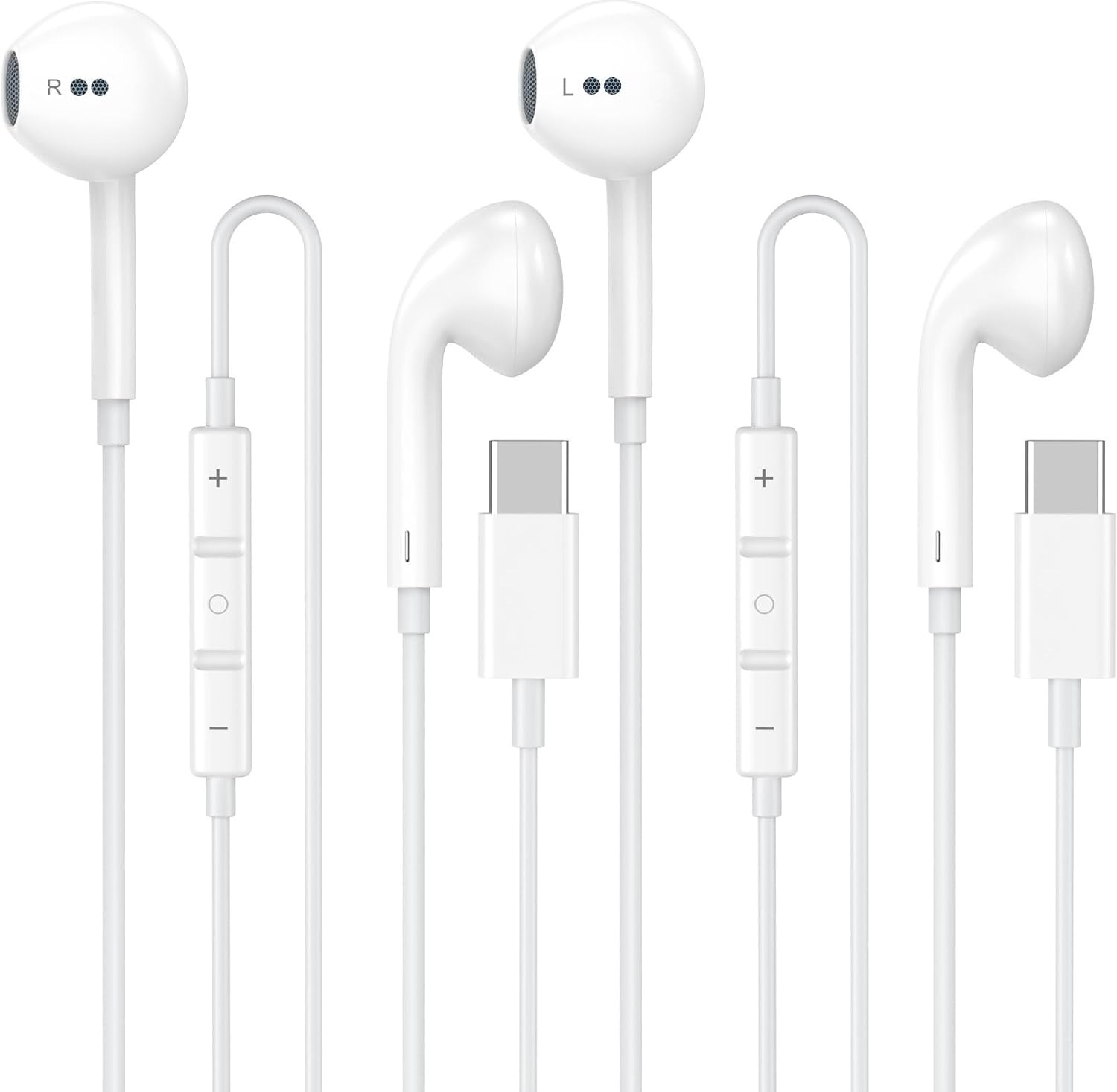 2 Pack [Apple MFi Certified] USB C Headphones